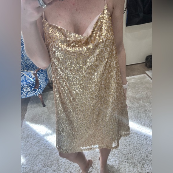 NSR Strappy Sequin Dress Rose Gold - Picture 2 of 10